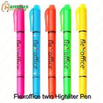 Flexoffice Pen Style Twin Black/Green/Blue/Red Highlighter