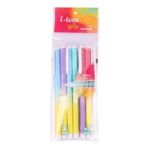 Matador i-teen Grip Ball Pen Black - 6 Pcs