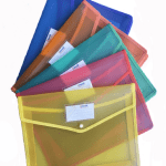 Plastic Button Bag for A4 paper and documents