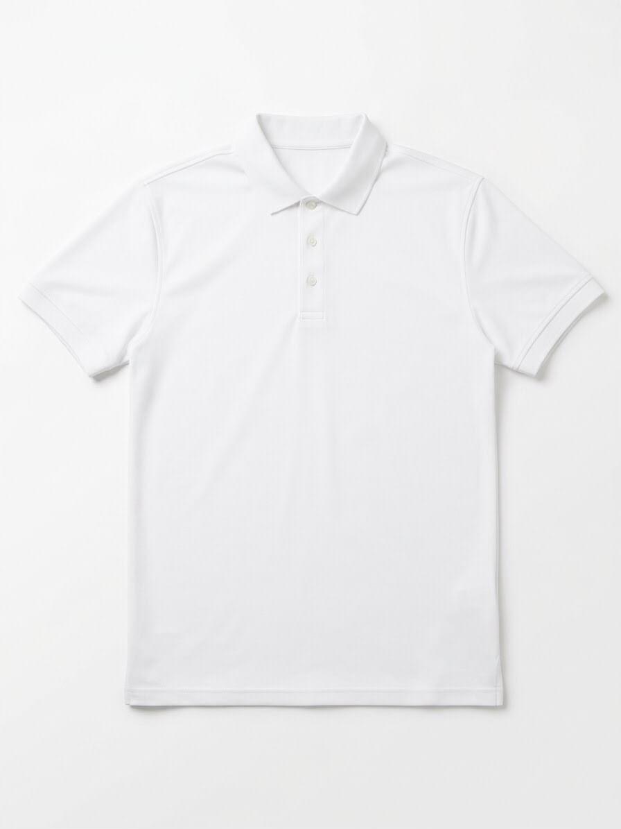 Plain White ISSB Polo T-Shirt - Image 2