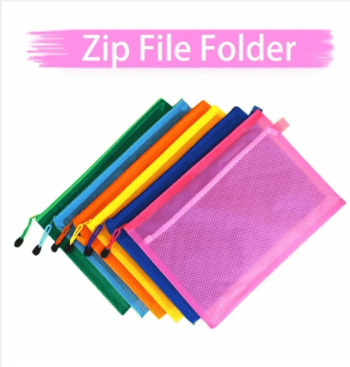 Multi Color Zip Transparent Pencil Bag - Image 1